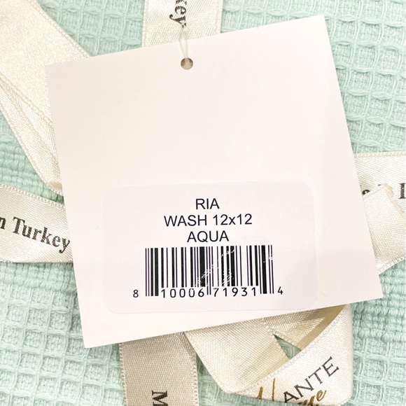 ENCHANTE HOME Ria Turkish Towel Set 8 Wash Cloth - Aqua Color NWT - Picture 3 of 3
